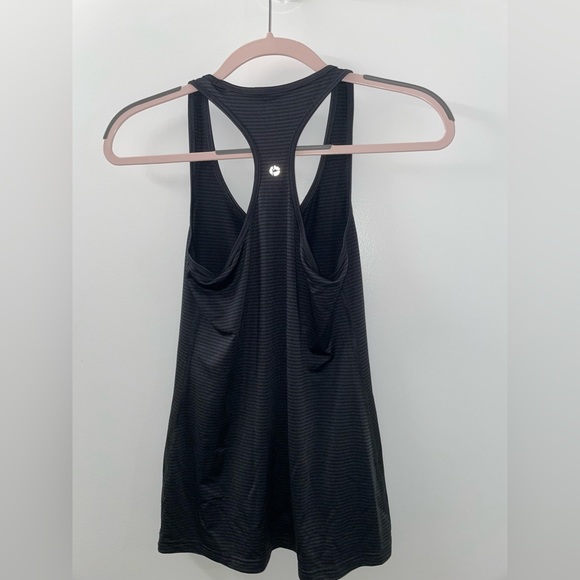 90 Degree by Reflex Black striped workout tank top - Picture 4 of 5